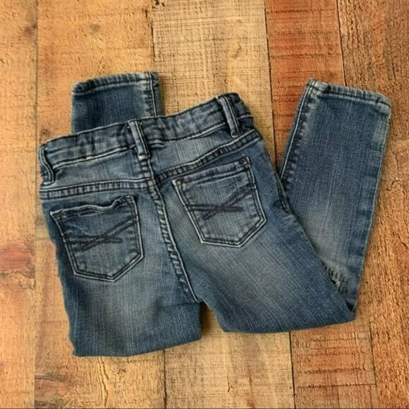 Baby girl gap fall red and black Buffalo plaid patch mini skinny jeans - Picture 9 of 9